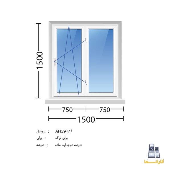 قیمت پنجره دوجداره AH59