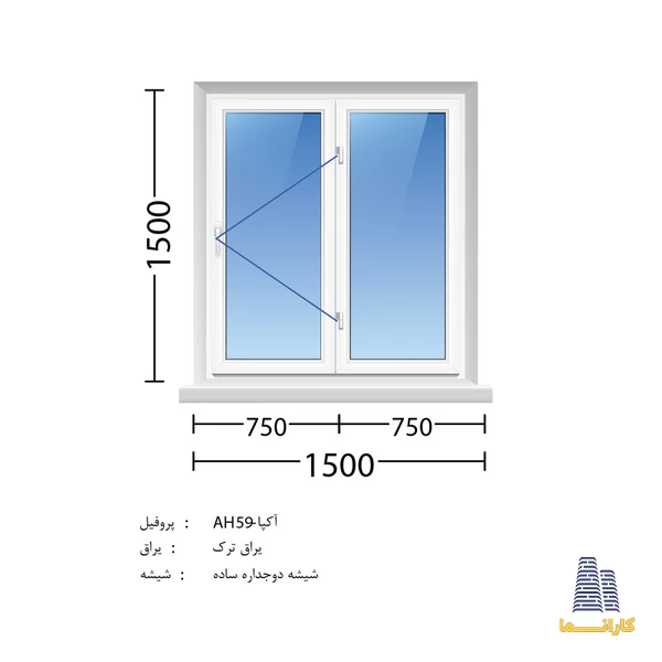 قیمت پنجره دوجداره AH59