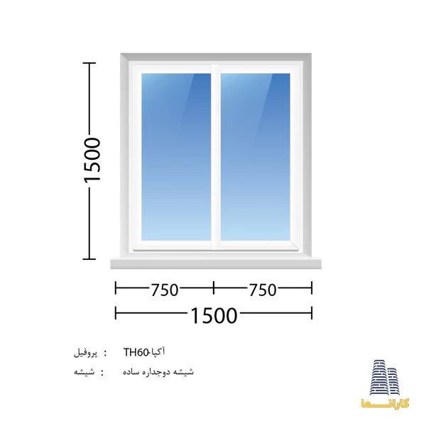 قیمت پنجره دوجداره TH60