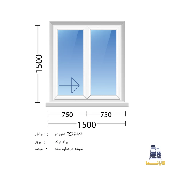 قیمت پنجره دوجداره TS77