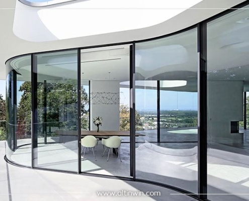 آشنایی با پنجره‌ های دوجداره خم، هلالی یا قوسی